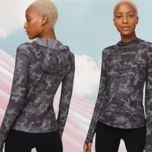 Lululemon On Repeat Rulu Hoodie in Incognito Camo HTR Black Size 6
